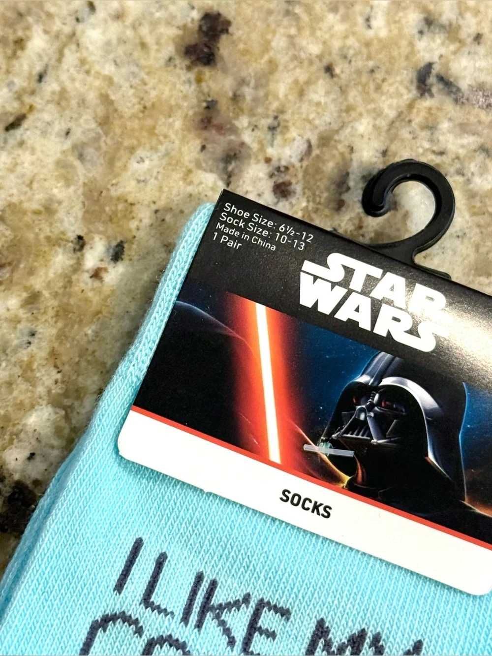 Disney / Star Wars Men’s Light Blue 'I Like My Coffee on the Dark Side' Socks
